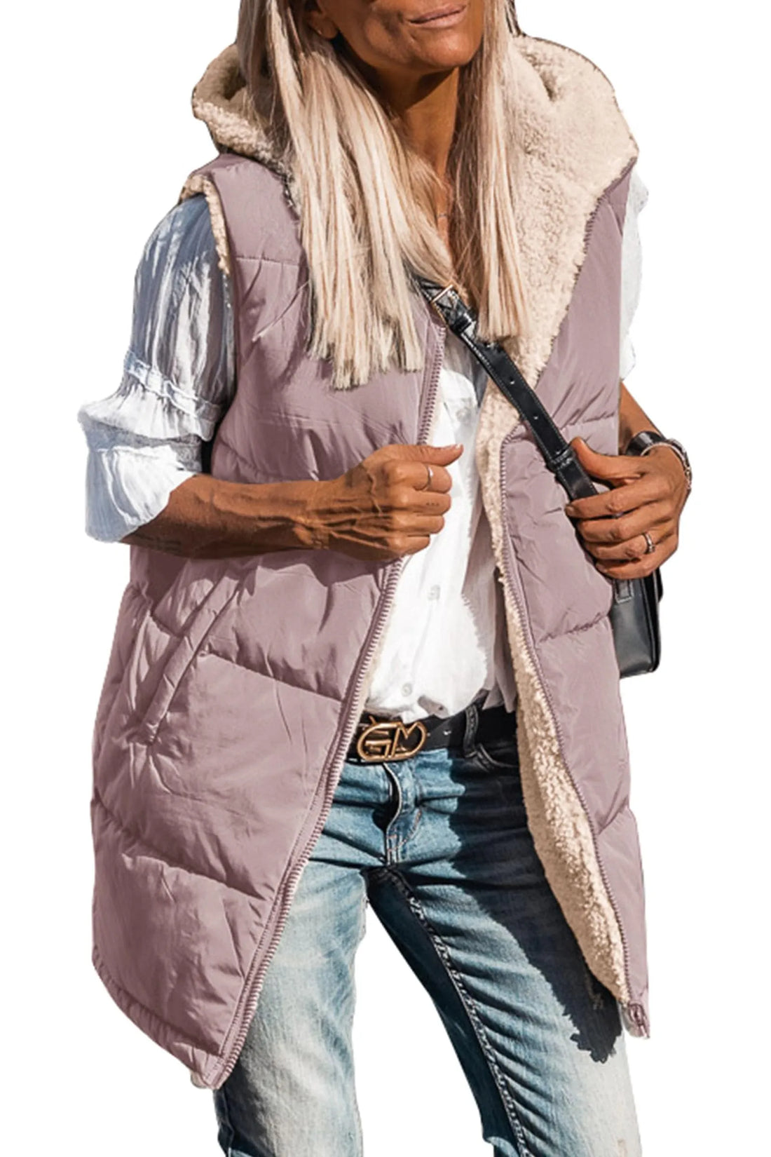 Women's Reversible Fleece Hooded Vests