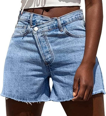 Womens Crossover Jean Shorts