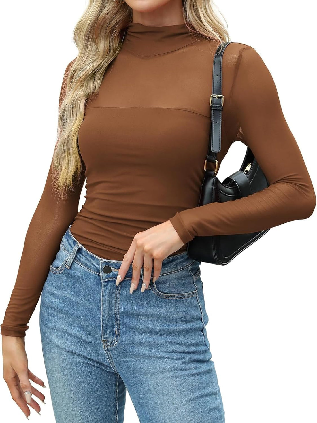 Women's Mesh Sheer Long Sleeve Top