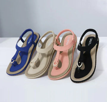 Women's Flat Sandals with Arch Support and Adjustable Straps