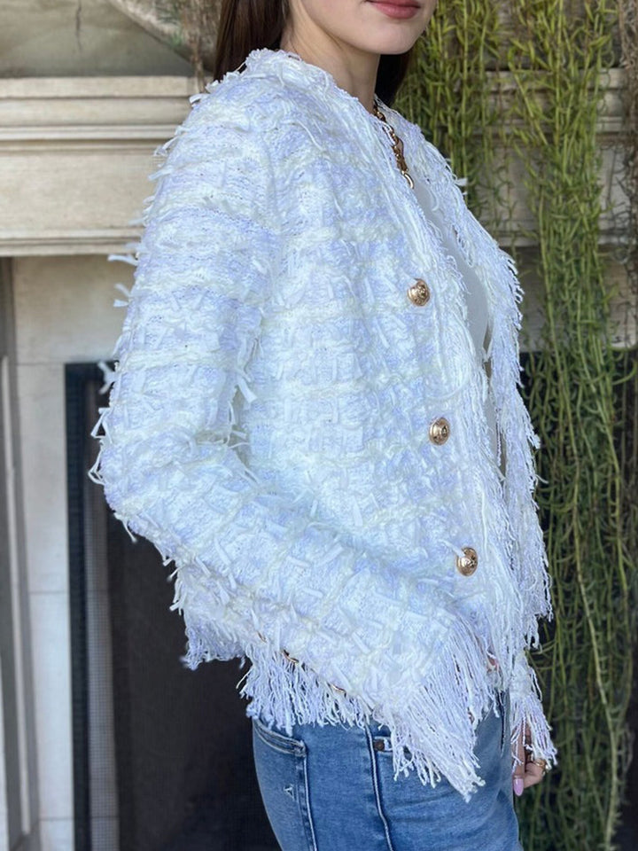 Ladies Flowing Fringe Casual Coat