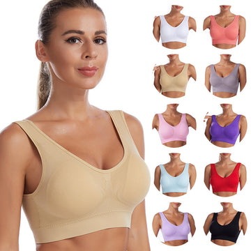 Seamless Full Coverage Sports Bra | Wireless Plus Size Workout Top with Minimizer Effect