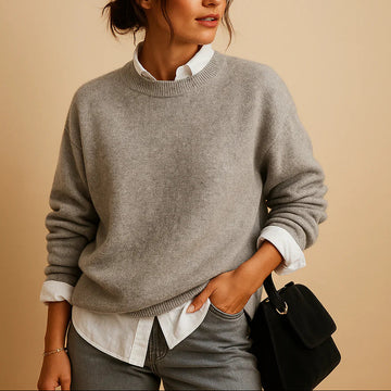 Women’s Cashmere Sweater – Long Sleeve Crewneck Pullover