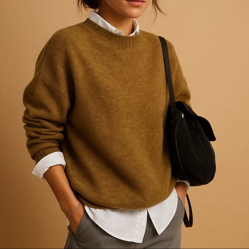 Women’s Cashmere Sweater – Long Sleeve Crewneck Pullover