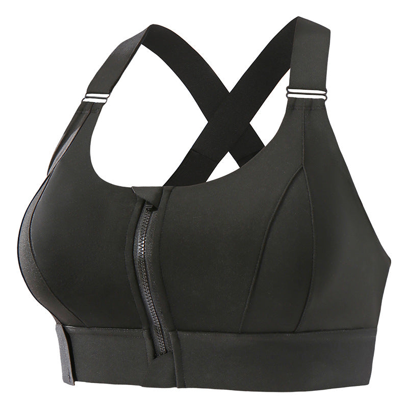 Plus Size Crisscross Back Wireless Workout Top with Adjustable Hooks