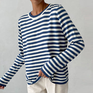 Women's Striped Summer T-Shirt with Short Sleeves and Soft Fabric