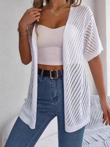 Women's Summer Hollow Out Open Front Knit Cardigan