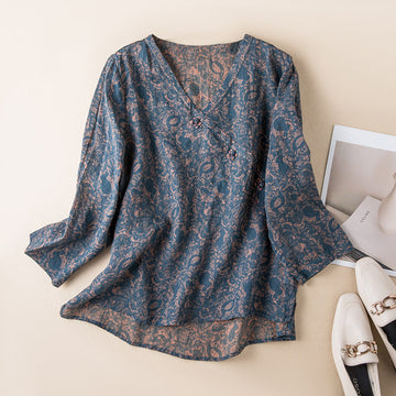 Women's Button Front Shirt with Relaxed Fit and Versatile Style