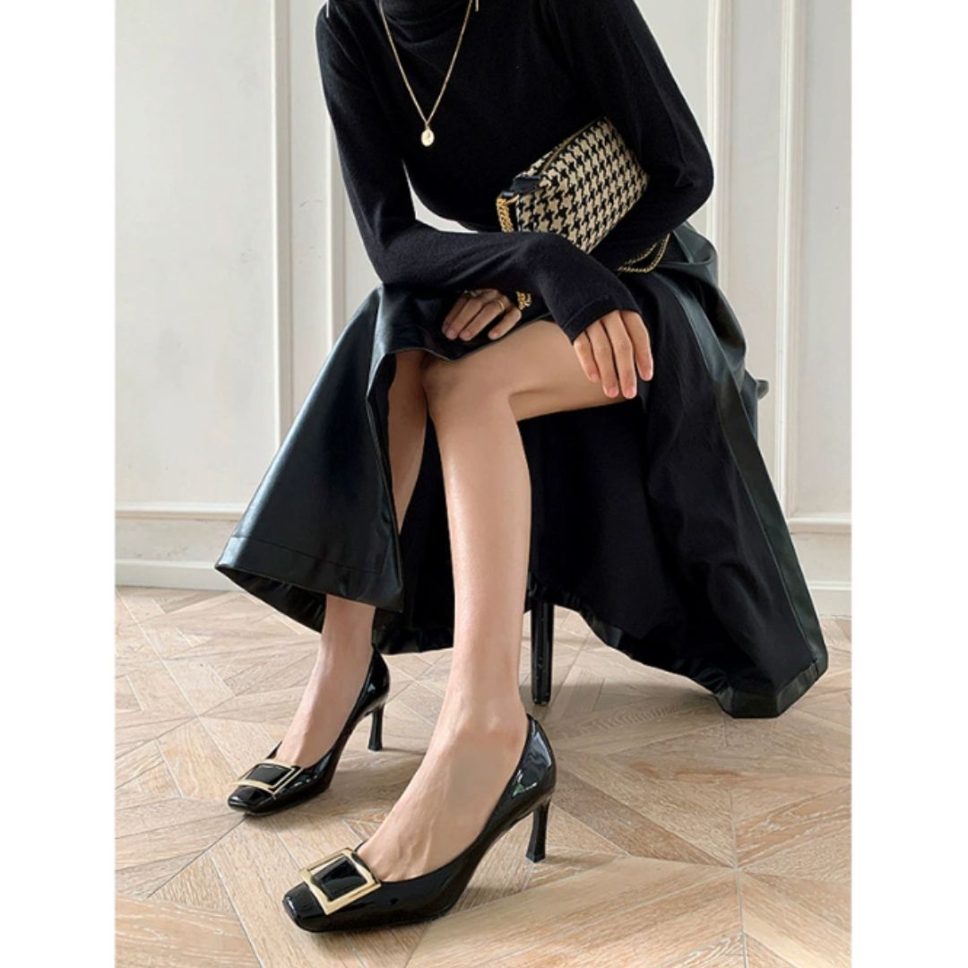 Women's Heeled Sandals with Metallic Accent and Adjustable Strap