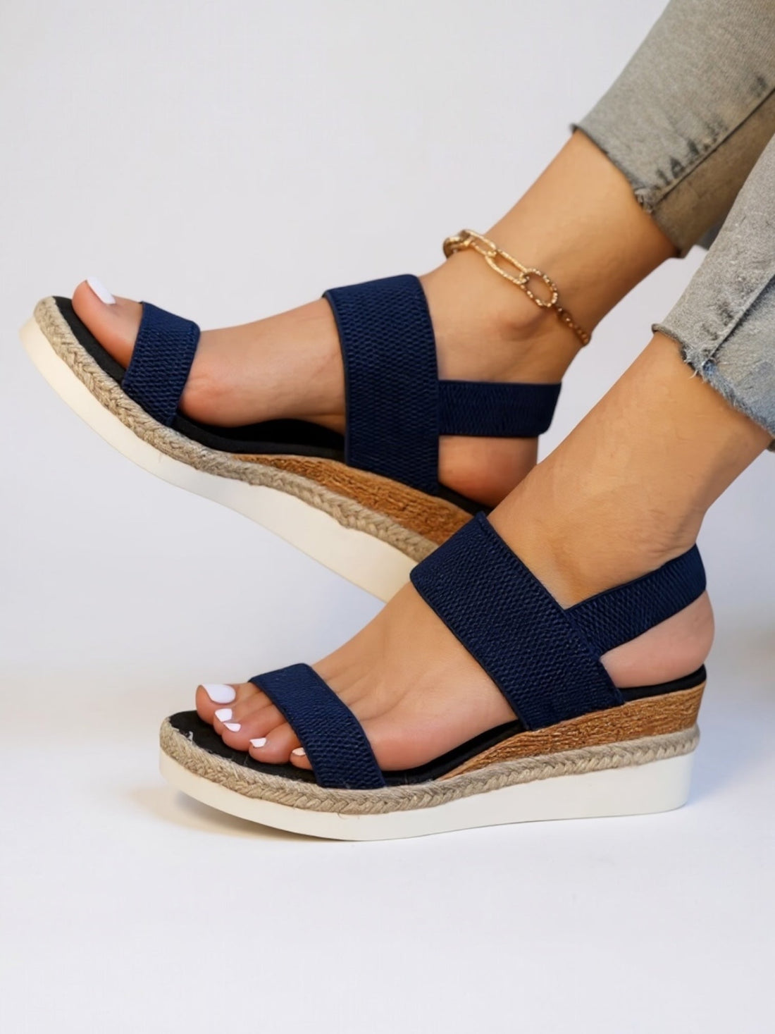 Women's Platform Sandals with Adjustable Straps and Cushioned Footbed