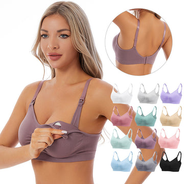 Wireless Front-Open Clip Down Pregnancy Sleep Bra