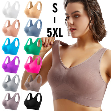 Seamless Plus Size Sports Bra with Removable Pads