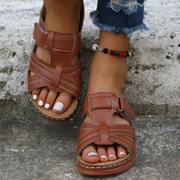 Women's Cushioned Wedge Sandals with Adjustable Straps and Supportive Footbed