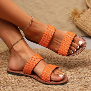 Women's Woven Sandals with Adjustable Straps and Durable Sole