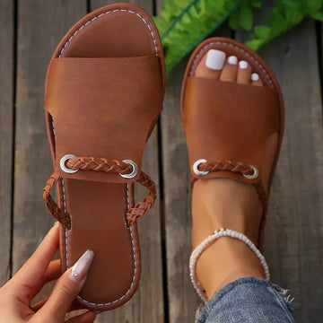 Women's Boho Woven Sandals with Adjustable Straps and Breathable Design