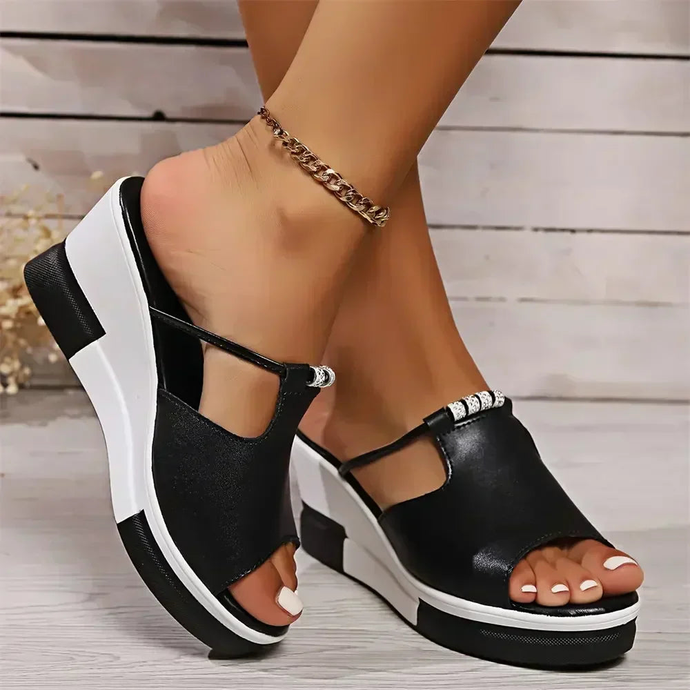 Women's Cushioned Wedge Sandals with Arch Support and Adjustable Straps