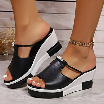 Women's Cushioned Wedge Sandals with Arch Support and Adjustable Straps