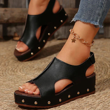 Women's Platform Sandals with Cushioned Footbed and Adjustable Straps