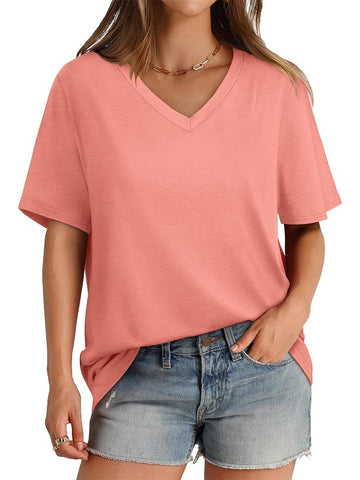 Womens V Neck Short Sleeve T Shirts