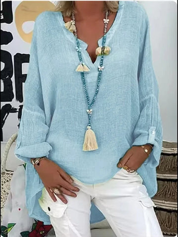 Women's Oversized Blouse with Lightweight Fabric and Relaxed Fit