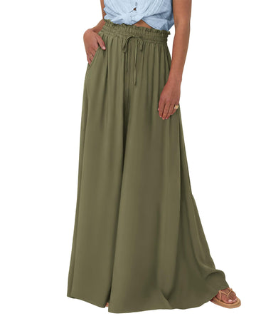 Women's Casual Flowy High Waist Wide Leg Pants
