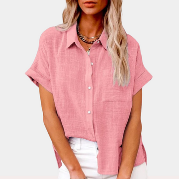 Women's Lightweight Shirt with Front Pocket and Short Sleeves