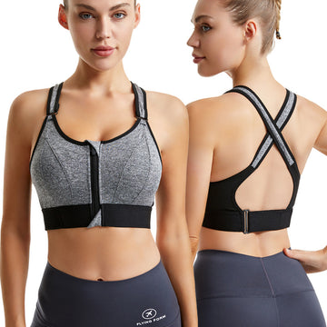 Wirefree Full Coverage Cross Back Plus Size Workout Top