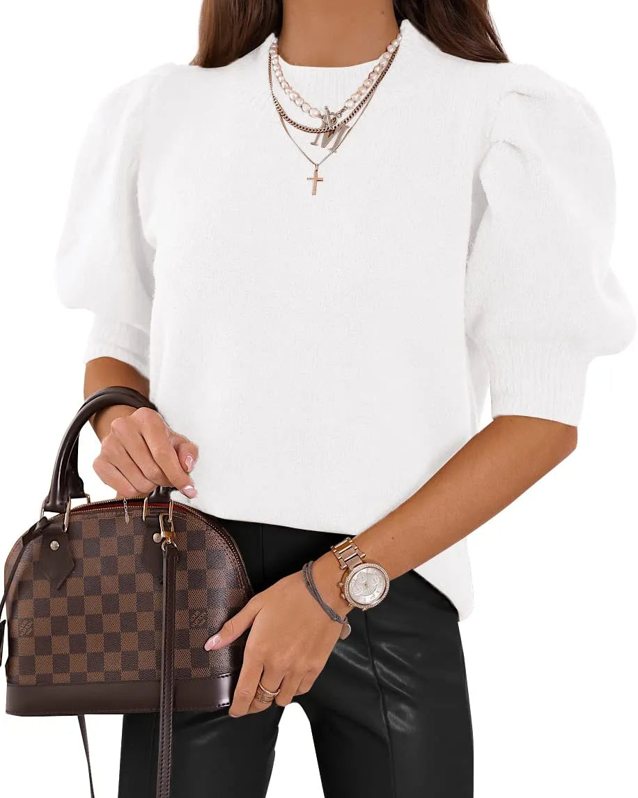 Women's Puff Short Sleeve Sweater