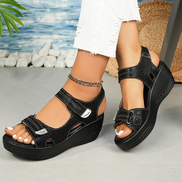 Women's Adjustable Wedge Sandals with Comfortable Straps and Supportive Sole