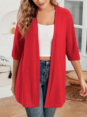 Women's Oversized Half Sleeve Open Front Cardigan
