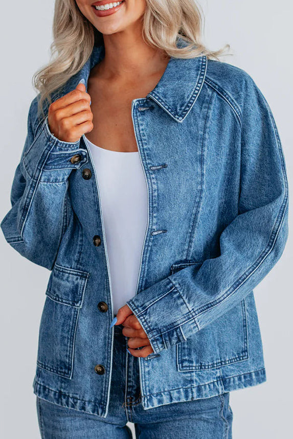 Stylish Single-breasted Casual Pocket Denim Jacket