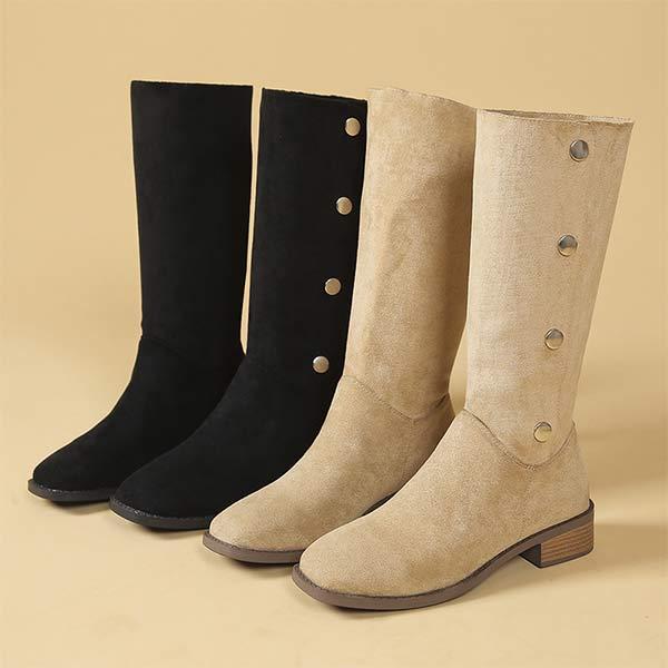 Women's Low Heel Block Heel Knee-High Boots