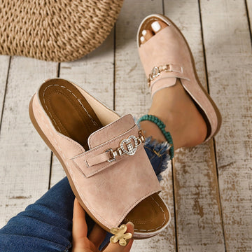 Women's Flat Adjustable Sandals with Comfortable Straps and Easy Fit