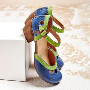 Women's Low Heel Flat Sandals with Adjustable Straps and Breathable Design