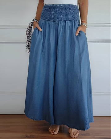 Women's Trousers with Elastic Waist and Relaxed Fit