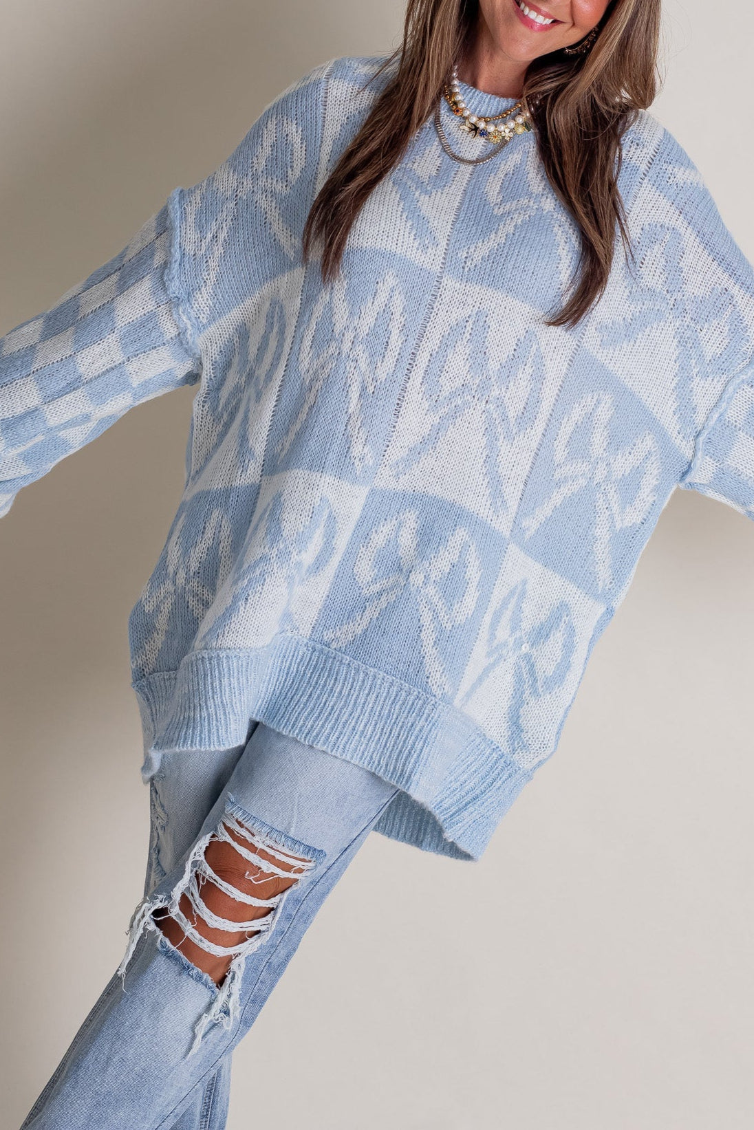 Sweet Days Checkered Sweater