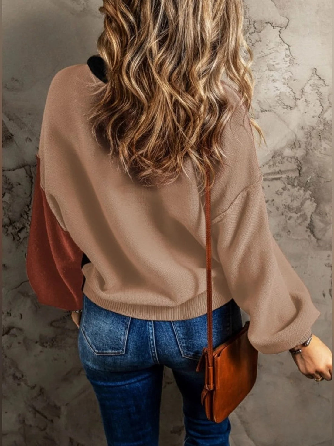 Women's Color-Block Stretchy Sweater