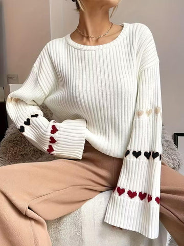 Women's Heart-shaped Knitted Pullover