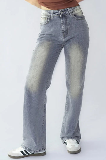 Women's High-Waisted Multi-Pocket Denim Wide Leg Jeans