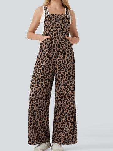 Women's Leopard Print Overalls