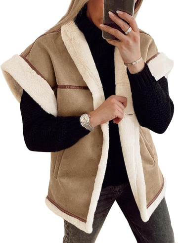 Women's Suede Sherpa Vest