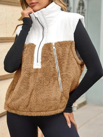 Women's Color-Block Sherpa Vest