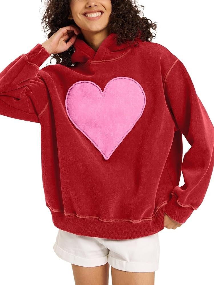 Women's Color-Block Heart Hoodie