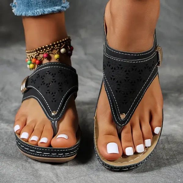 Women's Cushioned Sandals with Arch Support and Adjustable Straps