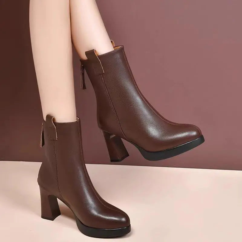 Ladies Stylish Pointed Toe High Heel Boots
