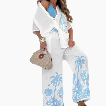 Women’s Causal Flowy Shirt Pants Set