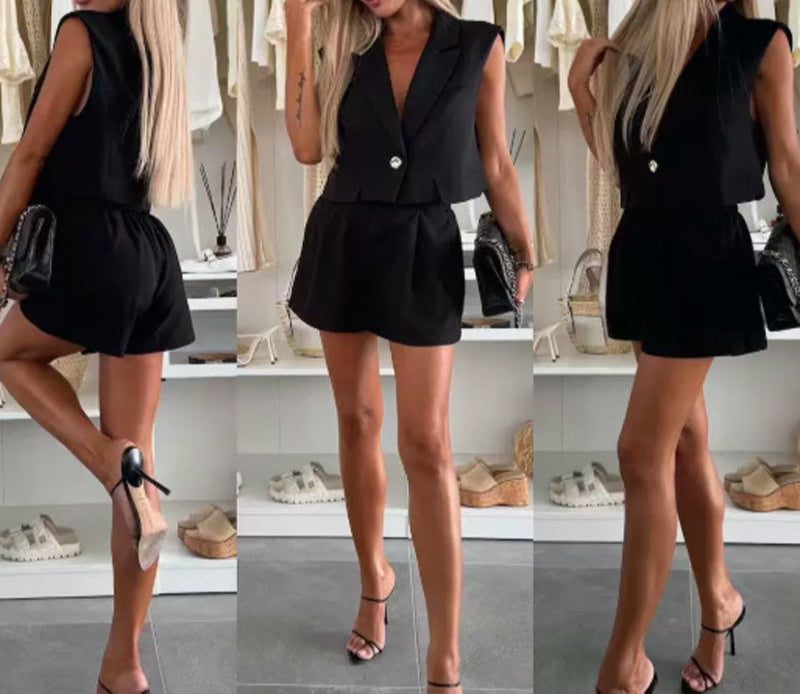 Women's Sleeveless Vest and Shorts 2-Piece Set