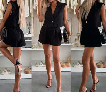 Women's Sleeveless Vest and Shorts 2-Piece Set