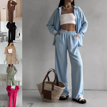 Elegant Feminine Set Consisting of Shirt and Trousers