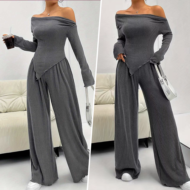 Women's Off-The-Shoulder Top and Pants 2-Piece Set